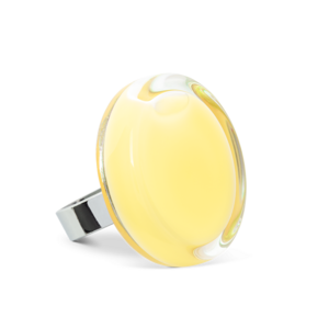 Pylones Glass Ring Cachou Medium Pastel Yellow Adjustable Ring Pylones Glass Ring Cachou Medium Pastel Yellow Adjustable Ring