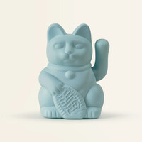Solar Lucky Cat Light Blue Mini 5cm