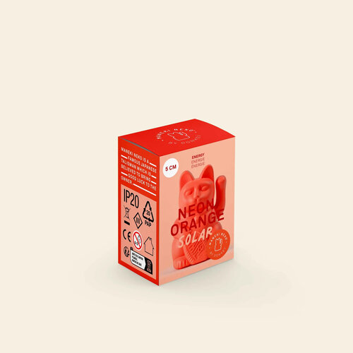 Donkey Products Solar Lucky Cat Neon Oranje Mini 5cm