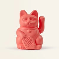 Solar Lucky Cat Neon Orange Mini 5cm