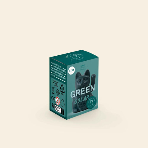 Donkey Products Solar Lucky Cat Green 5cm