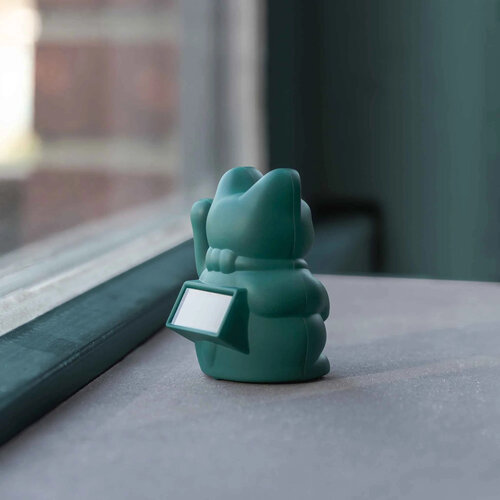 Donkey Products Solar Lucky Cat Green 5cm