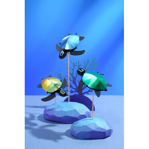 Assembli 3D Marine Life Puzzel Sea Turtle Baby Blauw Assembli 3D Marine Life Puzzel Sea Turtle Baby Blauw