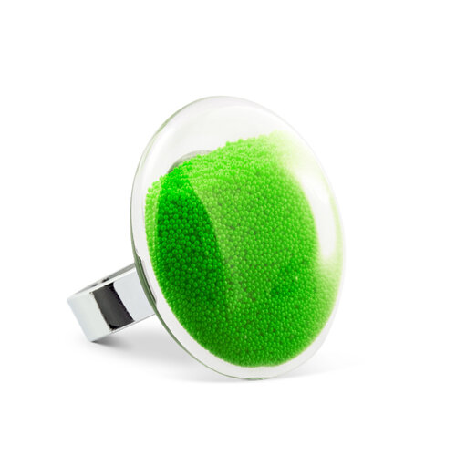 Pylones Glazen Ring Galet Medium Billes Groen