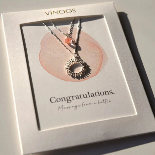 Vinoos by AMS Ketting Zon Lichtroze Congratulations
