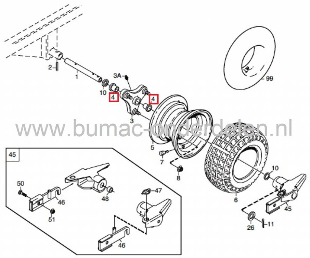 Bronzen Lager voor Stiga, Castelgarden, Mountfield, Frontmaaiers, Zitmaaiers, Tuintrekkers 2105M, 2125M, 4135M, 4155H, XM107, XM92, FRONTMOWER 1150, MD85, MD92, Solo557, XK140, XM110, XM130, XM140, XM160, Wiellager, Castel Garden