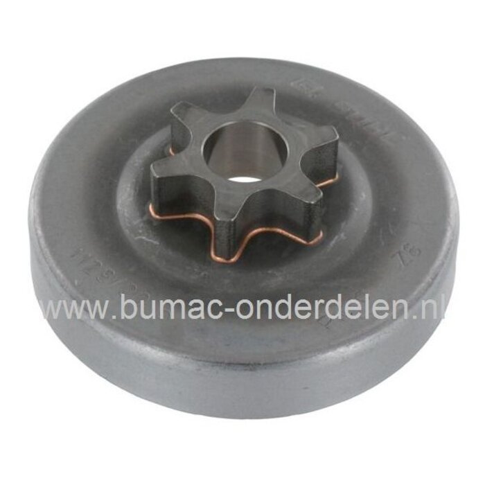 Aandrijftandwiel voor Stihl 3/8" - 6 Tands Picco, Koppelingstrommel met vast Tandwiel voor Kettingzaag 020, 020T, MS200, MS200T, Aandrijftandwielen en Koppelingstrommel Stihl Motorzaag, Kettingzaag 020 - 020 T - MS 200 - MS 200 T, onderdeel