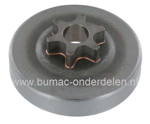 Aandrijftandwiel voor Stihl 3/8" - 6 Tands Picco, Koppelingstrommel met vast Tandwiel voor Kettingzaag 020, 020T, MS200, MS200T, Aandrijftandwielen en Koppelingstrommel Stihl Motorzaag, Kettingzaag 020 - 020 T - MS 200 - MS 200 T, onderdeel