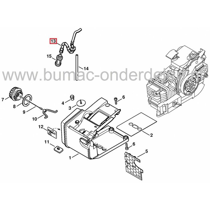 Brandstofslang voor Stihl 020 en MS200 Kettingzagen, STIHL Benzineleidingen, Brandstofslangen voor Kettingzaag, Motorzaag, Brandstof Slangen, Benzine Leidingen Stihl Motorzagen 020, MS 200 Benzineslang