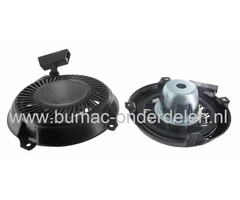 Handstarter voor Briggs and Stratton Motoren, 5 - 6 PK op Houtversnipperaar, Kooimaaier, Trilplaat, Generator, Aggregaat, B&S Starters Compleet voor Motor met Horizontale Krukas, Repeteerstarters BRIGGS & STRATTON, Starterdelen, Trekstarters