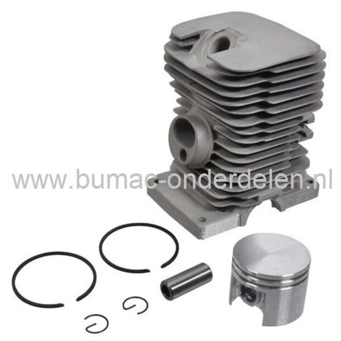 Cilinder met Zuiger voor STIHL 018 - MS180 - MS180C, Kettingzaag - Motorzaag, Ø 38 mm Cylinder met Zuiger en Zuigerveren Compleet