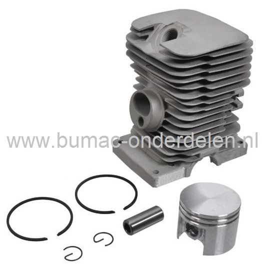 Cilinder met Zuiger voor STIHL 018 - MS180 - MS180C, Kettingzaag - Motorzaag, Ø 38 mm Cylinder met Zuiger en Zuigerveren Compleet