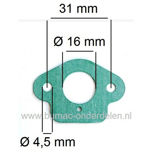 Inlaatpakking voor Husqvarna en Jonsered Kettingzaag, Bosmaaier, Strimmer Carburateur Pakking, Dichting tussen Carburateur en Inlaatspruitstuk Husqvarna 40, 45, 49 Kettingzaag Husqvarna 240, 245, 245RX Bosmaaier, Motorzeis, Jonsered 2041,2045, 2050