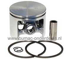 Zuiger Ø 44 mm voor Husqvarna 42 - 246 Kettingzaag, Motorzaag Zuiger Compleet met Pistonpen, Zuigerveer en Borgclips Zuiger wordt ook gebruikt op Jonsered en Partner Kettingzagen onderdelen