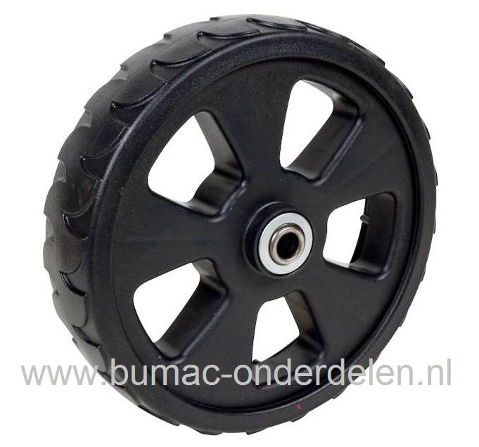 Wiel Ø 205 mm met Lager ALKO - BRILL - SOLO Grasmaaiers, Alko Silver Comfort 42 B, Silver 420 B, Powerline 4200 B, Powerline 4600 BR, Kunststof Wiel met Stalen Lager voor Gazonmaaier, Duwmaaier van Al-ko, Brill en Solo
