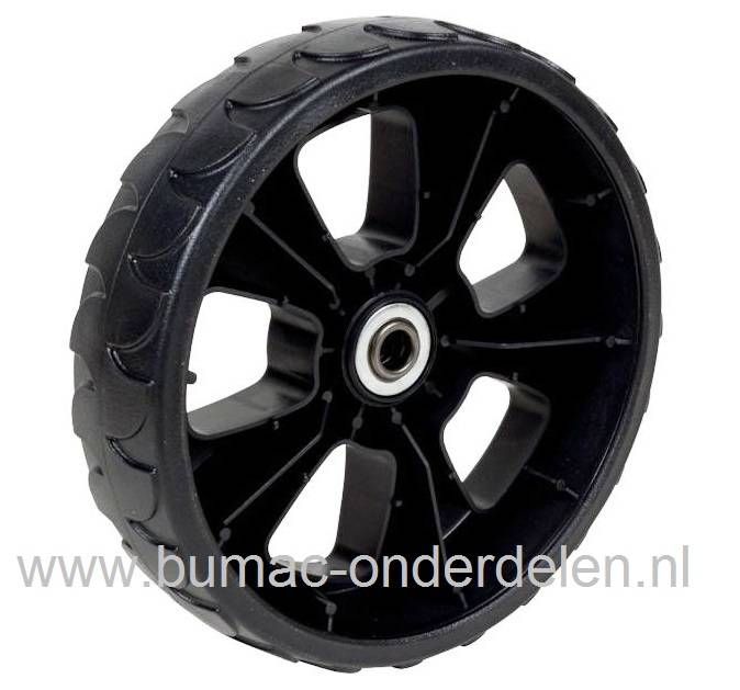 Wiel Ø 205 mm met Lager ALKO - BRILL - SOLO Grasmaaiers, Alko Silver Comfort 42 B, Silver 420 B, Powerline 4200 B, Powerline 4600 BR, Kunststof Wiel met Stalen Lager voor Gazonmaaier, Duwmaaier van Al-ko, Brill en Solo