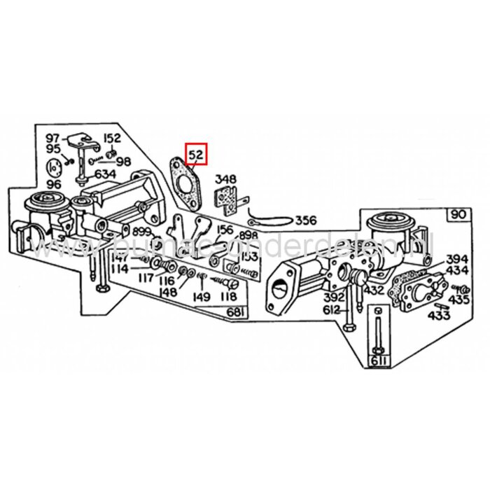 Inlaatpakking voor 3 Pk Briggs and Stratton Motor met Horizontale Krukas, Carburateur Pakking, Dichting