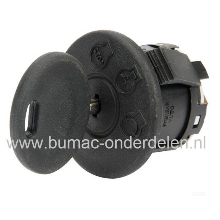 Contactslot met Sleutel voor MTD - WOLF - CUBCADET - YARDMAN - BOLENS Zitmaaiers, Contactsloten, Sleutelcontact, Schakelaar, Kontaktsloten voor Zitmaaiers, Frontmaaiers, Tuintrekkers, Mtd, Cubcadet, Wolf, White, Etesia, Bolens, Yardman