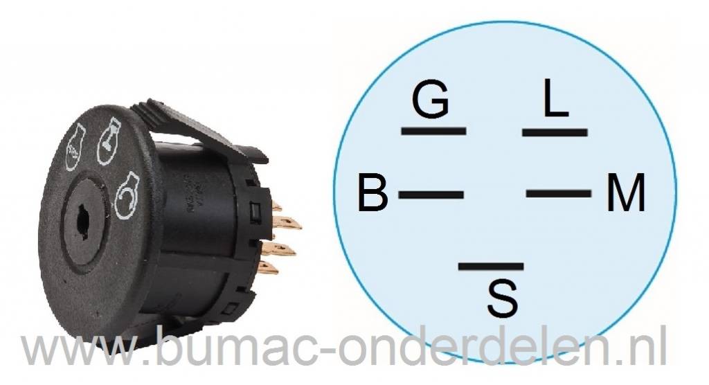 Contactslot met Sleutel voor MTD - WOLF - CUBCADET - YARDMAN - BOLENS Zitmaaiers, Contactsloten, Sleutelcontact, Schakelaar, Kontaktsloten voor Zitmaaiers, Frontmaaiers, Tuintrekkers, Mtd, Cubcadet, Wolf, White, Etesia, Bolens, Yardman