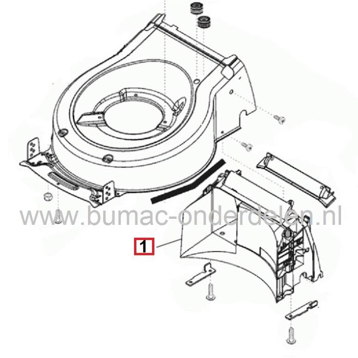 Achterdeel Alko, Brill Grasmaaiers, Kunststof Frame Achterkant voor Al-ko, Brill, Solo Loopmaaiers, Kunststof Achter Gedeelte voor ALKO, BRILL Classic, Premium, Easy-Mow, Comfort, Powerline, Classic, Steelline Cirkelmaaiers, Gazonmaaiers, Grasmachines