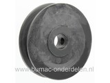 Poelie voor WOLF Cirkelmaaiers, Riemschijf Wolf 2.42TA, 2.48BA, 2.48XC, 2.53BA, 6.42 ACAN, Esprit 40TA, Esprit 46EA, Power Edition 40BA, 42QRA, 48QRA Grasmaaiers, Duwmodellen, Elektromaaiers, Pouly, V-Snaar Poelies WOLF GARTEN Gazonmaaiers