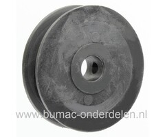 Poelie voor Aandrijfbak WOLF Cirkelmaaiers, Riemschijf Wolf 2.42TA, 2.48BA, 2.48XC, 2.53BA, 6.42 ACAN, Esprit 40TA, Esprit 46EA, Power Edition 40BA, 42QRA, 48QRA Grasmaaiers, Duwmodellen, Elektromaaiers, Pouly, V-Snaar Poelies WOLF GARTEN Gazonmaaiers
