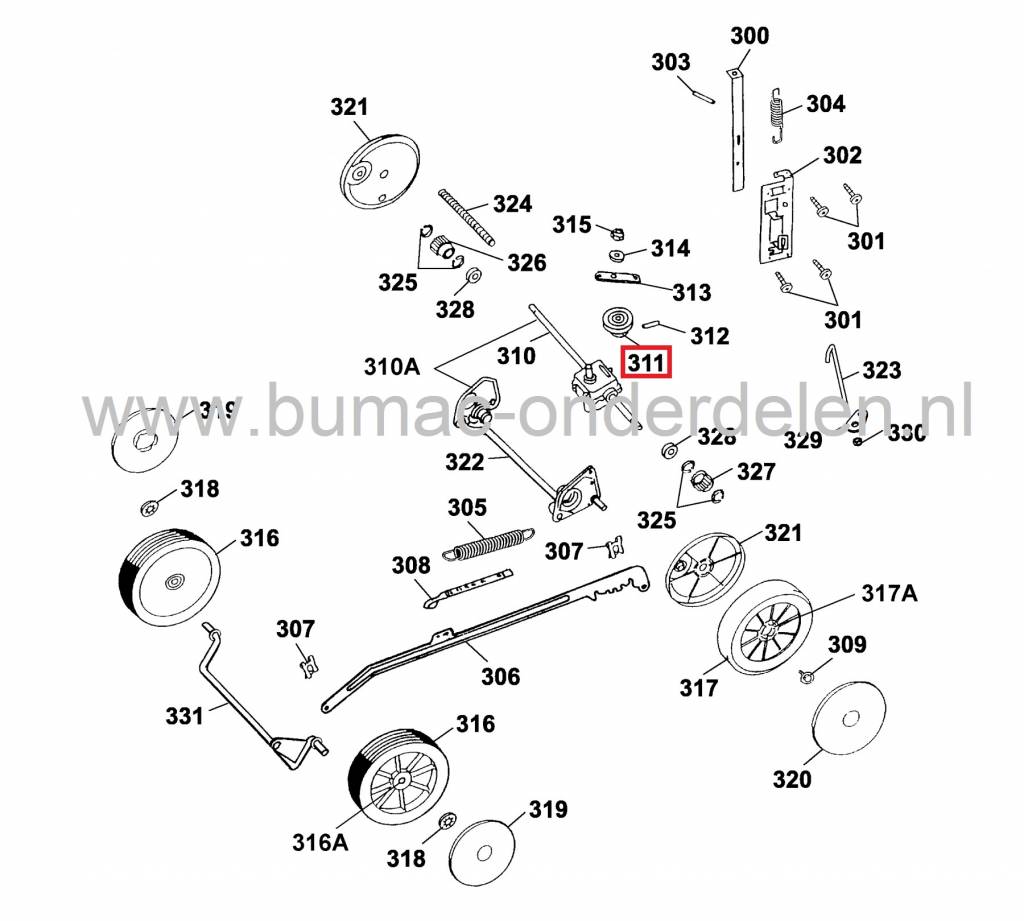 Poelie voor WOLF Cirkelmaaiers, Riemschijf Wolf 2.42TA, 2.48BA, 2.48XC, 2.53BA, 6.42 ACAN, Esprit 40TA, Esprit 46EA, Power Edition 40BA, 42QRA, 48QRA Grasmaaiers, Duwmodellen, Elektromaaiers, Pouly, V-Snaar Poelies WOLF GARTEN Gazonmaaiers