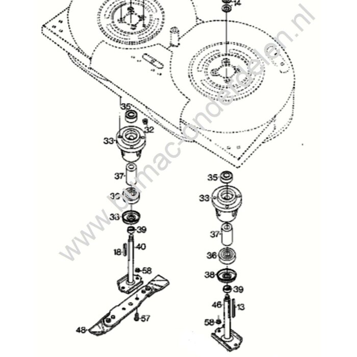 Mesas voor Stiga Villa en Park, CastelGarden en Mountfield Frontmaaiers, Stiga Park 100B, Park 102M, Park 110S, Park 121M, Villa 85M, Villa 1