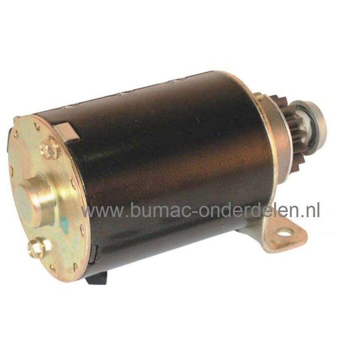 Startmotor voor Briggs and Stratton motor met 16 Tands bendix Tandwiel Zitmaaier, Frontmaaier, Tuintrekker Starter B&S Motor Stiga, Husqvarna, MTD, Castelgarden, Wolf, Alko, Wizard, Mountfield, Viking, Dolmar, Partner, Toro, Johndeere, Bril, onderdeel