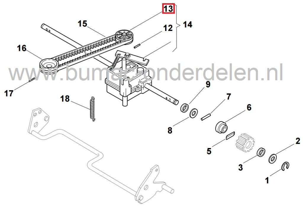 Poelie Aandrijving Loopmaaiers CASTELGARDEN - STIGA - ALPINA - MOUNTFIELD, GGP Spanrollen, Riemschijven voor Gazonmaaiers, Stiga Turbo 55S Combi, Mountfield 550SPCOMBI, M2HP, M2SP, M4SP, M5510PDES, M5520PD, M5530PD, M6PDES, M6SP, SP505, SP550, SP555