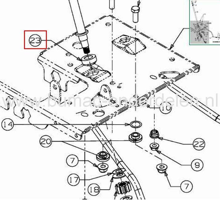 Stuurbus - Lagerbus met Zeskant voor MTD, Wolf, Bolens, Cub Cadet, Yardman, White Zitmaaier, Tuintrekker GLX92RH, 155/92, GLX105, GLX105RA, GLX105RH, GLX105RHL-K, ELX107, SLX107RH, LTX1055