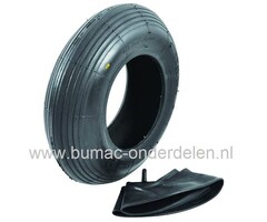 Buitenband met Binnenband 4.00-8 - 4.80-8 voor Kruiwagen, Handkar, Aanhanger, Skelter, Mobiele Aggregaat, Cart Degelijke Bandenset bestaande uit Buitenband met Binnenband 400x8, 4,00-8, 480-8, 4,80-8 met Recht Ventiel