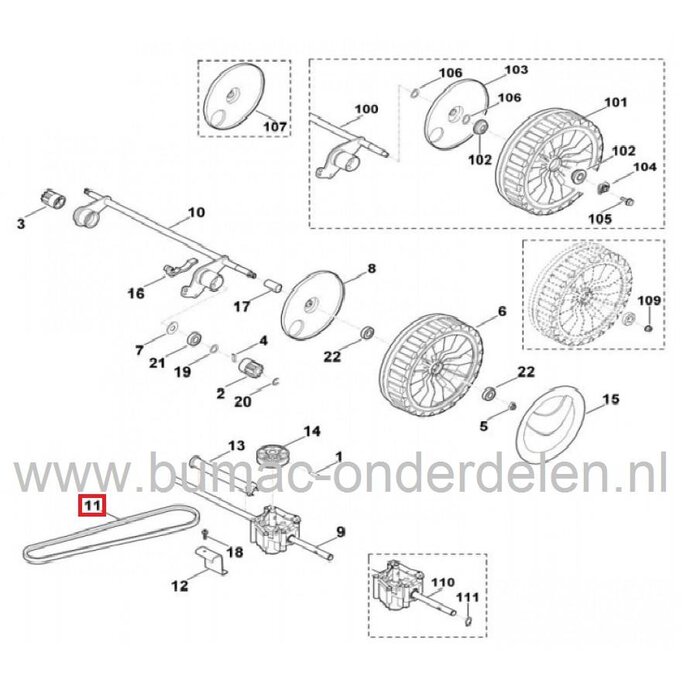 Riem voor Rijaandrijving Viking Gazonmaaiers MB455, MB455BC, MB455E, MB455M, MB455MM, ME455, ME455M, MB545.0T, Viking V snaar voor Aandrijving van de Wielen bij Grasmaaiers, Loopmaaiers, Cirkelmaaiers, Aandrijfriem Viking onderdeel