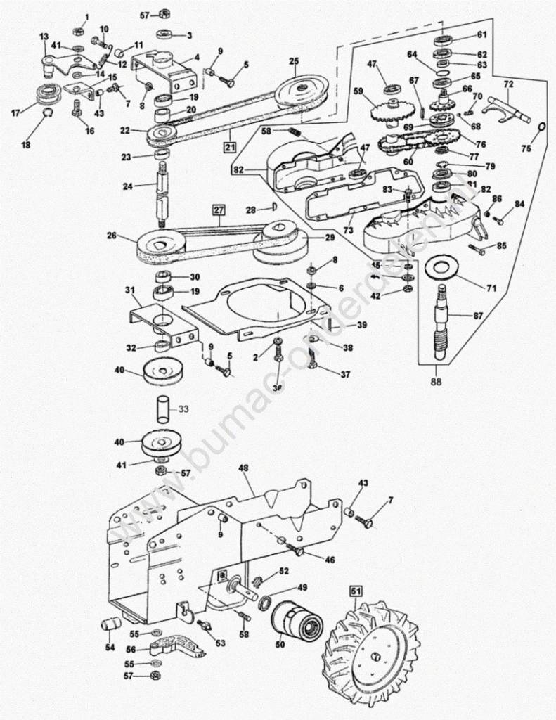 V snaar voor Aandrijving van de Freesmessen bij Alko Concord Combi BF5002-R Tuinfrees, Hakfrees, Aandrijfriem voor Alko Concord Combi BF 5002-R Frees Aandrijving Messen, Alko Balkmaaier BM660, BM660/II, BM870, BM870/II, BM875/II