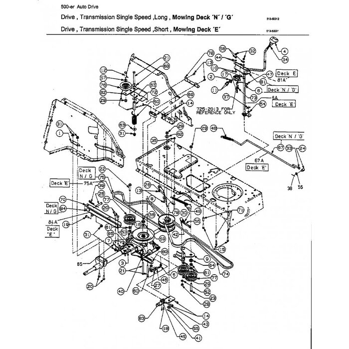 V snaar voor Aandrijving van de Automatic - Versnellingsbak - Wielen bij MTD - Wolf - Yardman - White - Bolens - Zitmaaiers, MTD SN150, Serie 500 - 600 - 700 - SG155A - SG175H - SE135A - SE150H - SE155H - SE160 AT