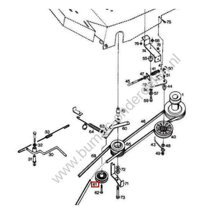 Spanpoelie voor Stiga Park - Villa - Garden - Scoop - Primo - Ready - Park Compact, CastelGarden X1, Mountfield 1125M, Frontmaaier en Zitmaaiers onderdeel, V snaar poelie