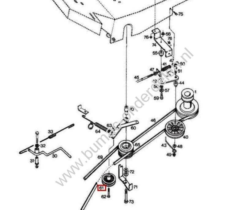 Spanpoelie voor Stiga Park - Villa - Garden - Scoop - Primo - Ready - Park Compact, CastelGarden X1, Mountfield 1125M, Frontmaaier en Zitmaaiers onderdeel, V snaar poelie