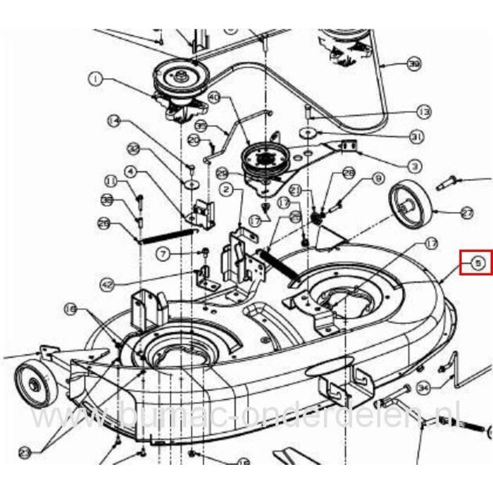 Maaidek voor MTD, White, Cub Cadet, YardMan, Wolf, Bolens Zitmaaier, Tuintrekker Maaidek 96 Cm Zijuitworp voor Kaal Maaihuis 38 Inch