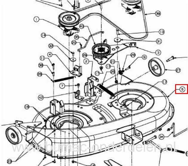 Maaidek voor MTD, White, Cub Cadet, YardMan, Wolf, Bolens Zitmaaier, Tuintrekker Maaidek 96 Cm Zijuitworp voor Kaal Maaihuis 38 Inch