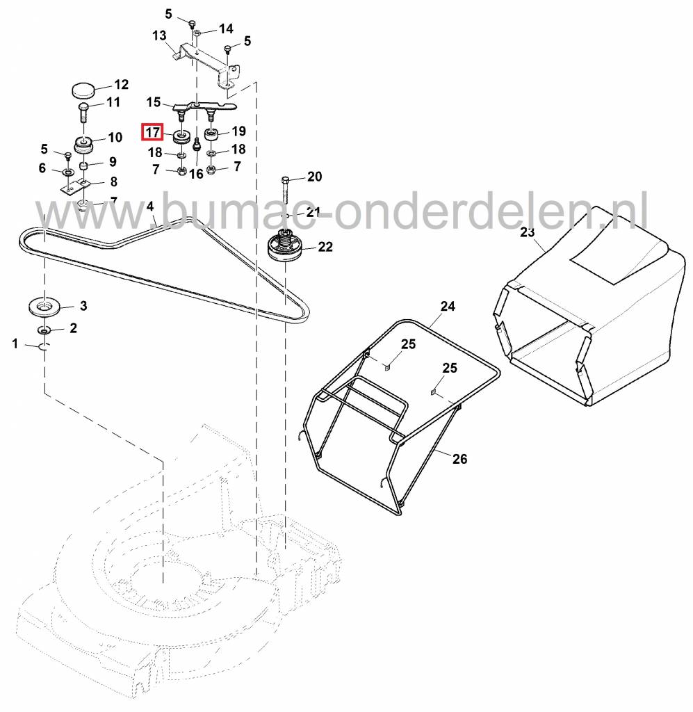 Spanpoelie voor John Deere, Sabo en Ibea Cirkelmaaiers, Loopmaaiers, Grasmaaiers, Spanriemschijven, Riemspanrollen, Poelie's, JOHN DEERE, SABO, IBEA V-snaar pouly's voor Gazonmaaiers