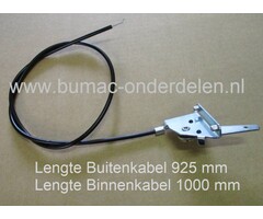 Gaskabel voor Castelgarden, Stiga, Alpina, Honda en Mountfield Zitmaaier, Frontmaaier Gaskabel Lengte Buitenkabel 925 mm, Lengte Binnenkabel 1000 mm, Komt onder andere voor op Honda HF2114 Zitmaaier onderdeel