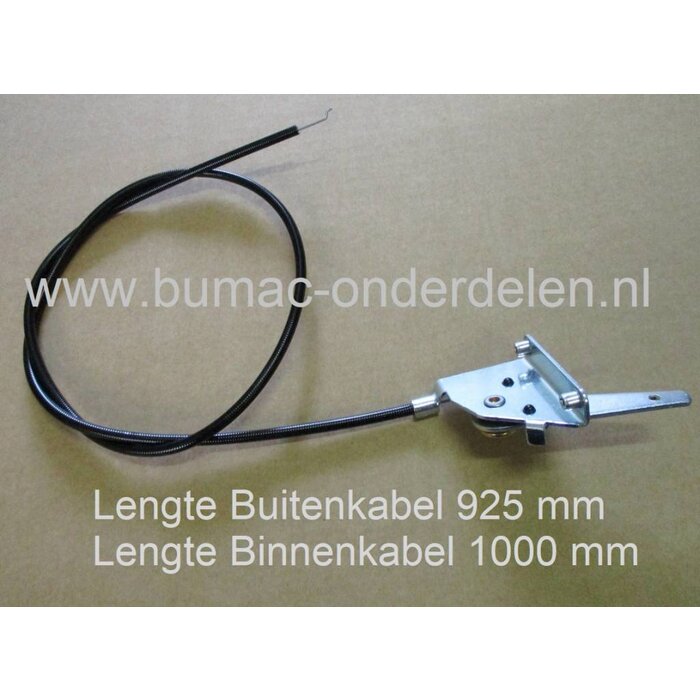 Gaskabel voor Castelgarden, Stiga, Alpina, Honda en Mountfield Zitmaaier, Frontmaaier Gaskabel Lengte Buitenkabel 925 mm, Lengte Binnenkabel 1000 mm, Komt onder andere voor op Honda HF2114 Zitmaaier, onderdeel