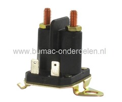 Startrelais voor Husqvarna, Jonsered, Partner, Mcculloch Zitmaaier, Tuintrekker, Frontmaaier, Solenoid voor het doorgeven van de Stroom van Accu naar Startmotor, Startrele met 2 Externe Aansluitingen voor de Stuurstroom