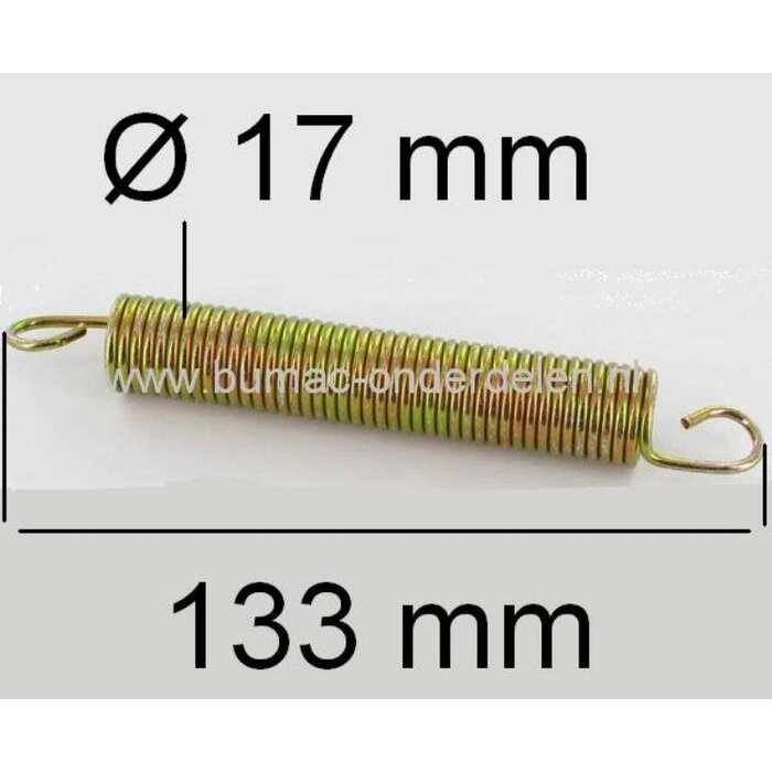 Veer voor Spanpoelie van MTD, Cub Cadet, Yard Man en Wolf Zitmaaier, Tuintrekker, Trekveer voor het op spanning brengen van de V snaar van Motor naar Maaidek zodat de Messen gaan Draaien voor Model 604G, AF 6135, AG 6145, AG 6150 K, DLX 96 SA, DLX107 SALK