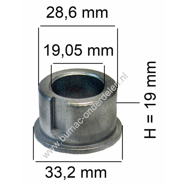 Wiellager voor JohnDeere, Simplicity, Snapper en Ariens Zitmaaier, Tuintrekker, Flenslager, Bus voor Voorwiel bij JohnDeere, Ariens 12970, 12971, 12972, 12979, 12981, 12982, 12984, 12995, 55028, Simplicity 3100, 4200, 5200, 6500