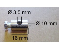 Schroefton voor Kabels T/m Ø 3,5 mm Bevestigingsnippel om Binnenkabels op Maat te Maken, Schroefnippel voor Grasmaaier, Zitmaaier, Tuinfrees, Tuintrekker, Kooimaaier, Brommer, Cart, Scooter, Hakfrees Schroefton 16x10x3,5