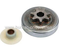 Stihl Aandrijftandwiel 3/8" - 7T Picco met Wormwiel voor Aandrijving Oliepomp bij Benzinekettingzagen 020, 020T, MS200, MS200T, Koppelingstrommel met Transportwiel Olie Pomp STIHL 020, 020 T, MS 200, MS 200 T, Kettingaandrijftandwiel Stihl Kettingzaag, Mo