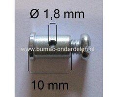 Schroefnippel voor Kabel T/m 1,8 mm Schroefnippel Lengte 10 mm, Diameter Ø 6 mm, Kabelton voor Zitmaaier, Tuintrekker, Frontmaaier, Tuinfrees, Hakfrees, Grasmaaier, Veegmachine, Cart, Skelter, Brommer Schroefton
