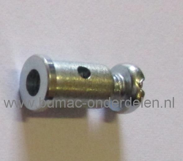 Schroefnippel voor Kabel T/m 1,8 mm Schroefnippel Lengte 10 mm, Diameter Ø 6 mm, Kabelton voor Zitmaaier, Tuintrekker, Frontmaaier, Tuinfrees, Hakfrees, Grasmaaier, Veegmachine, Cart, Skelter, Brommer Schroefton