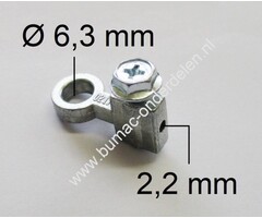 Kabel Bevestiging met Oog Ø 6,3 mm, Schroefnippel voor Kabel T/m Ø 2,2 mm, Koppelingskabel, Bedieningskabel van Stiga, MTD, Husqvarna, Castelgarden, Wolf, Honda, Alko, Viking, Jonsered, Partner, Wizard